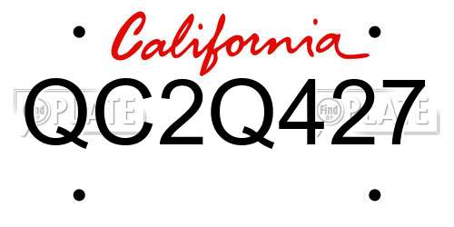 QC2Q427 California License Plate