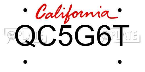 QC5G6T California License Plate