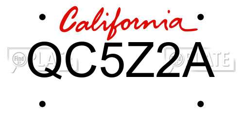 QC5Z2A California License Plate