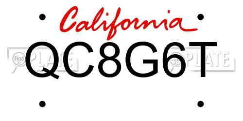 QC8G6T California License Plate