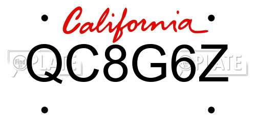 QC8G6Z California License Plate