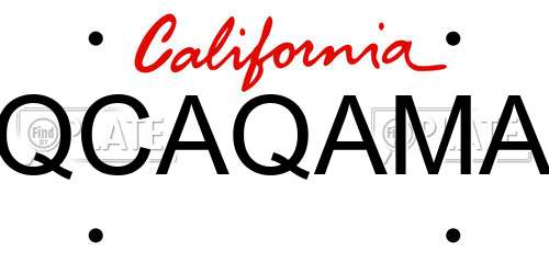 QCAQAMA California License Plate