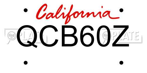 QCB60Z California License Plate