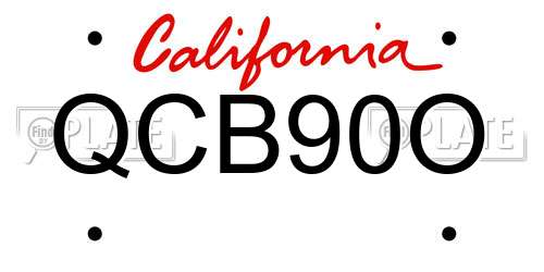 QCB90O California License Plate