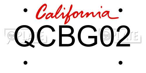 QCBG02 California License Plate