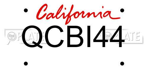QCBI44 California License Plate