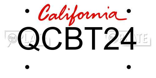 QCBT24 California License Plate