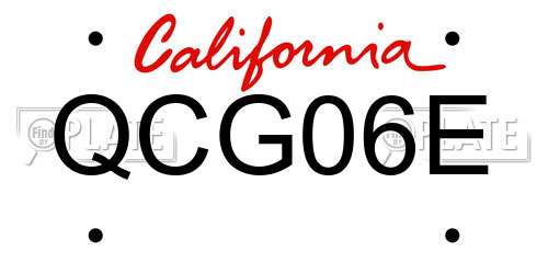 QCG06E California License Plate