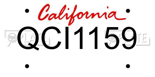 QCI1159 California License Plate