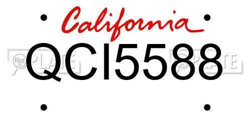 QCI5588 California License Plate
