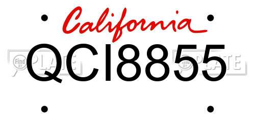 QCI8855 California License Plate