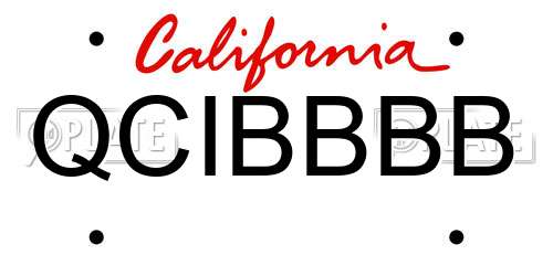 QCIBBBB California License Plate