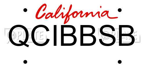 QCIBBSB California License Plate