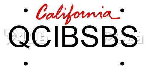 QCIBSBS California License Plate