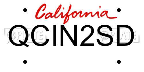 QCIN2SD California License Plate