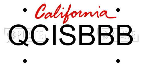 QCISBBB California License Plate