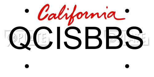 QCISBBS California License Plate
