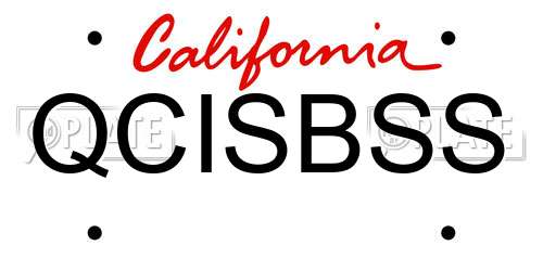 QCISBSS California License Plate