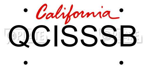 QCISSSB California License Plate