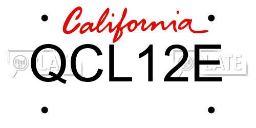 QCL12E California License Plate