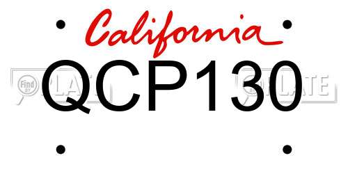 QCP130 California License Plate