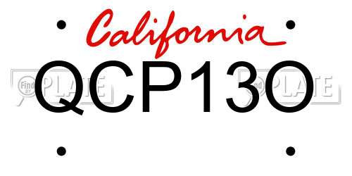 QCP13O California License Plate