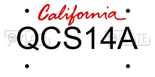 QCS14A California License Plate