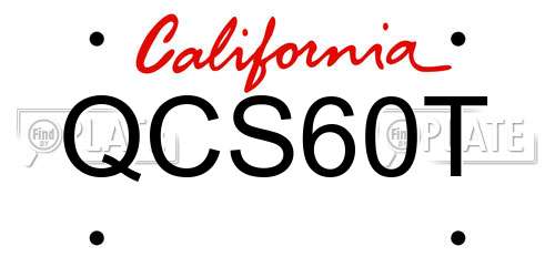 QCS60T California License Plate
