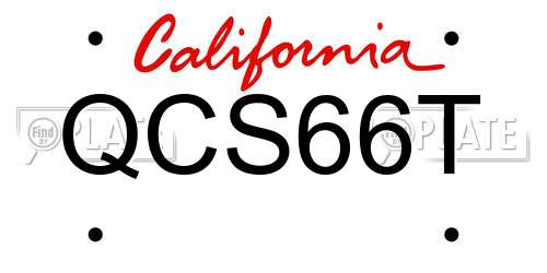 QCS66T California License Plate