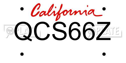QCS66Z California License Plate