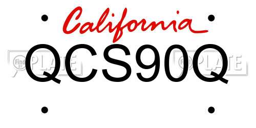 QCS90Q California License Plate