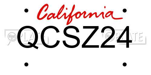 QCSZ24 California License Plate