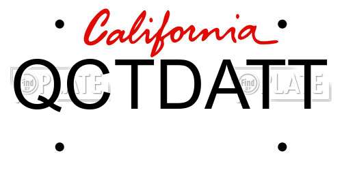 QCTDATT California License Plate