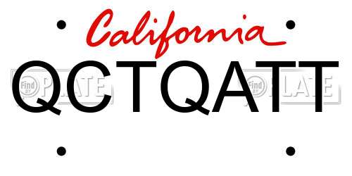 QCTQATT California License Plate