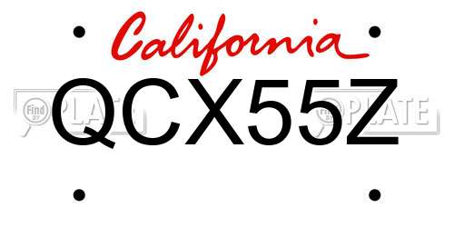 QCX55Z California License Plate