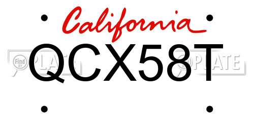QCX58T California License Plate