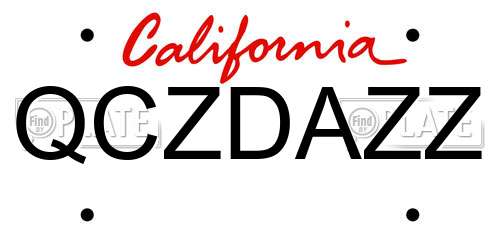 QCZDAZZ California License Plate