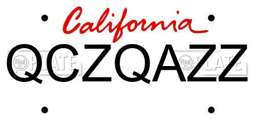 QCZQAZZ California License Plate