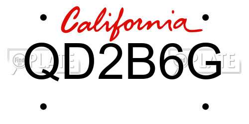 QD2B6G California License Plate
