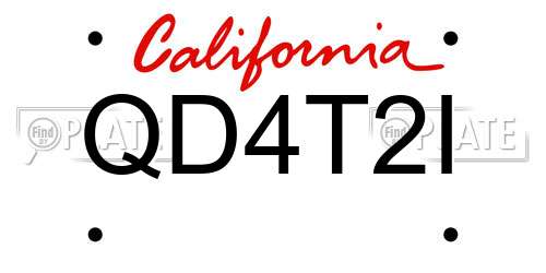 QD4T2I California License Plate