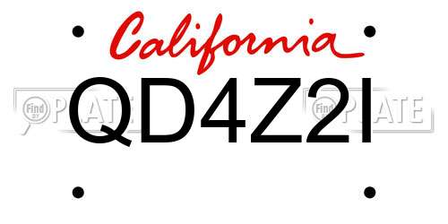QD4Z2I California License Plate