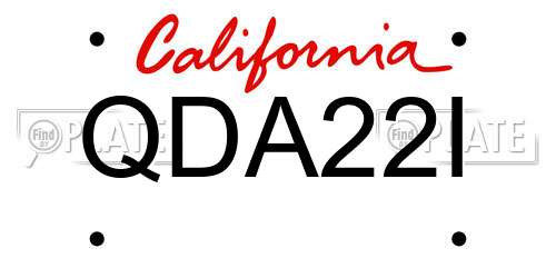 QDA22I California License Plate