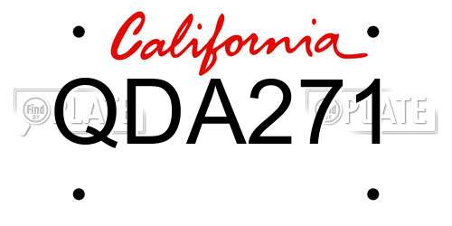QDA271 California License Plate