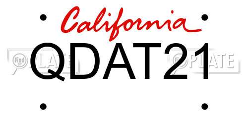 QDAT21 California License Plate