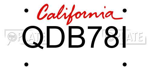QDB78I California License Plate
