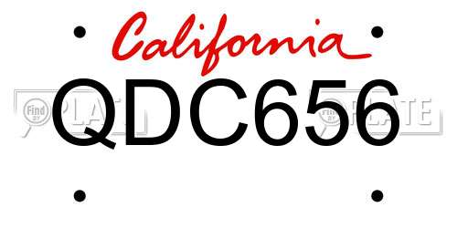QDC656 California License Plate