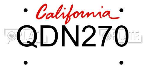 QDN270 California License Plate