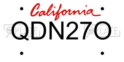 QDN27O California License Plate