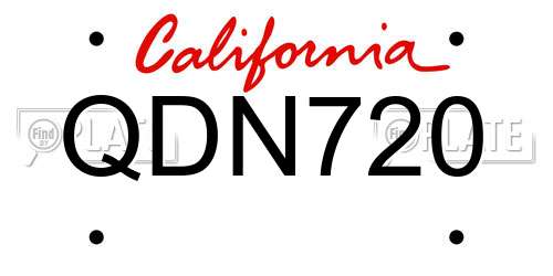 QDN720 California License Plate