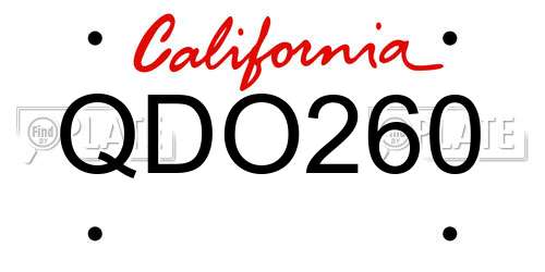 QDO260 California License Plate